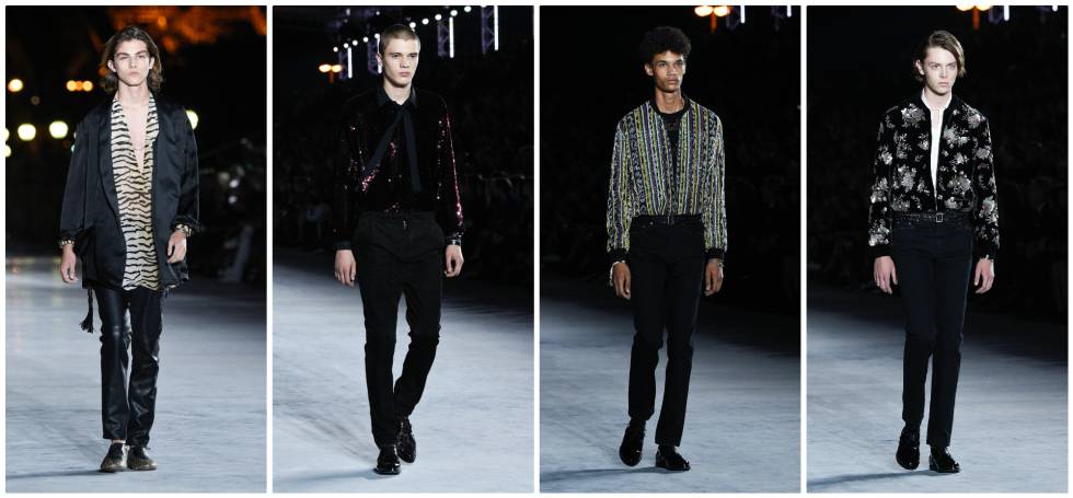 El diseñador contó este martes con una docena de modelos masculinos, como ya había hecho en su desfile de la pasada primavera.