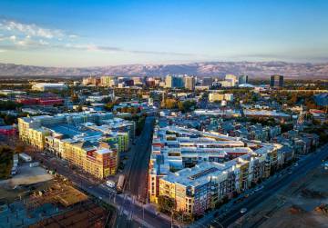 An aerial view of San Jose, in Silicon Valley