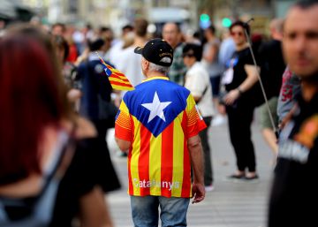 Ambiente en la Rambla de Barcelona.