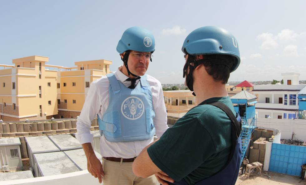 Dominique Burgeon, en la sede de la FAO en Mogadiscio (Somalia).