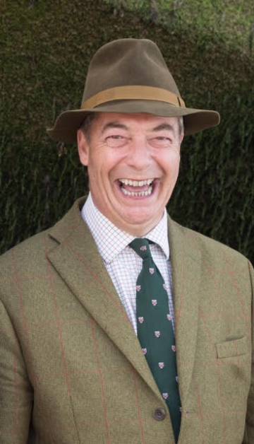 Los estampados divertidos en la corbata de Nigel Farage, líder de UKIP y pro Brexit.