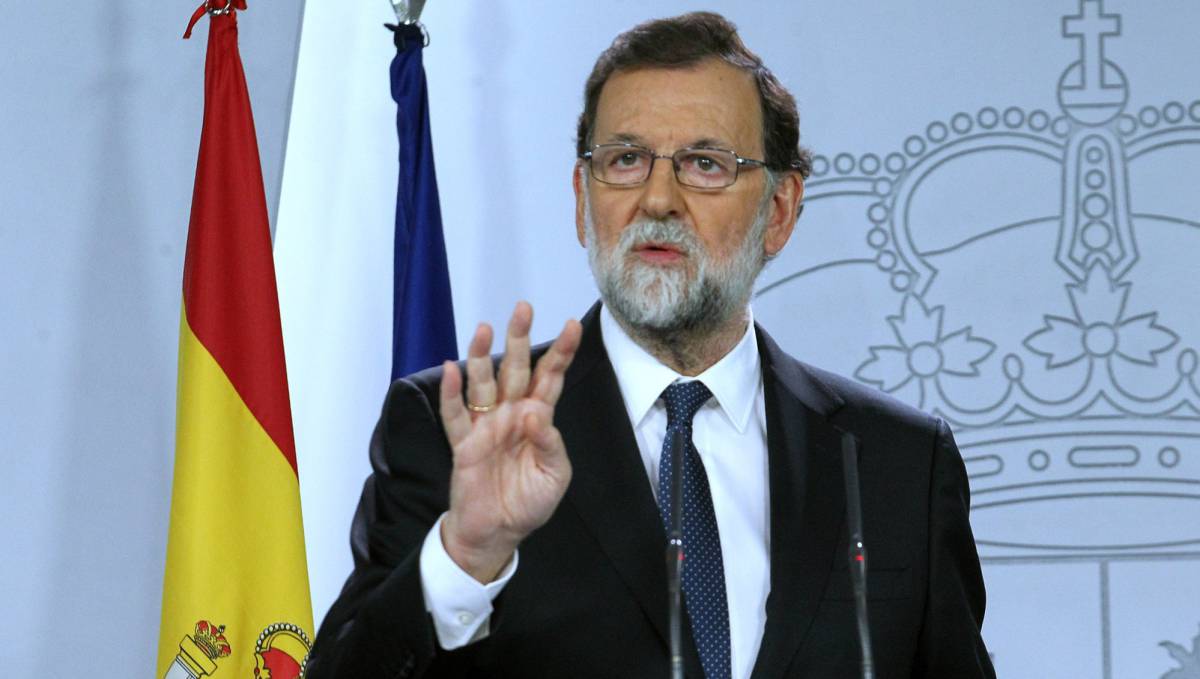 Rajoy, durante su comparecencia en La Moncloa, este sábado.