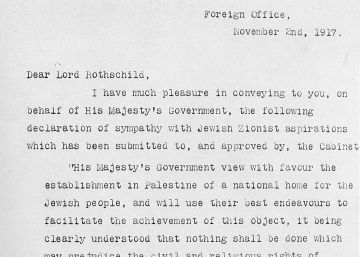 100 años de la Declaración Balfour: una efeméride para celebrar