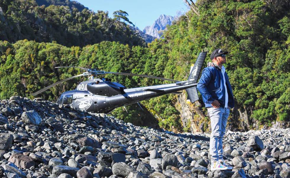 El piloto en la isla Sur de Nueva Zelanda.