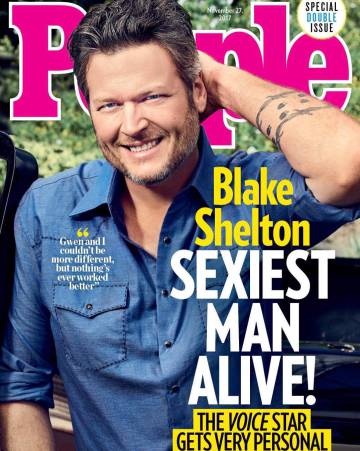 Portada de la revista 'People' con Blake Shelton elegido como el hombre más sexy del año.