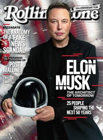 Elon Musk protagoniza la portada del último número de la edición americana de 'Rolling Stone'.