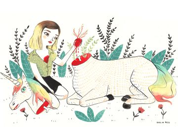 María Hesse dibuja a David Bowie, Frida Kahlo y unicornios sin cabeza