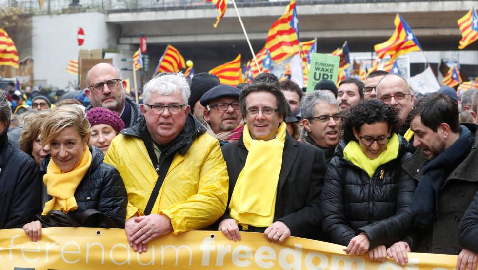 manifestacion en Bruselas por la independencia de Cataluña