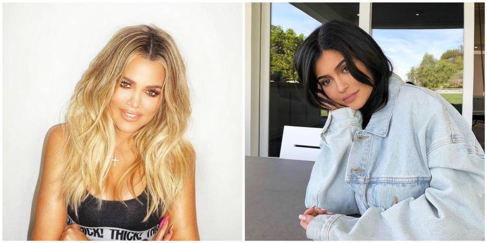 Khloé Kardashian y, a la derecha, su hermana Kylie Jenner.