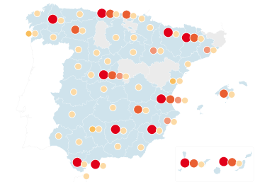 El mapa de la Lotería de Navidad