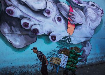 Arte de rua surrealista no centro da Cidade do México