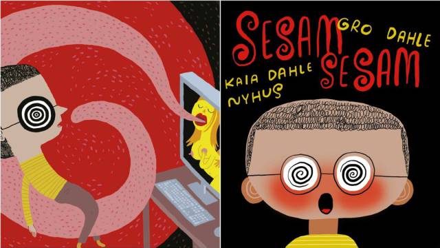 Portada del libro noruego para niños sobre pornografía 'Sesam Sesam' de la autora Gro Dahle.
