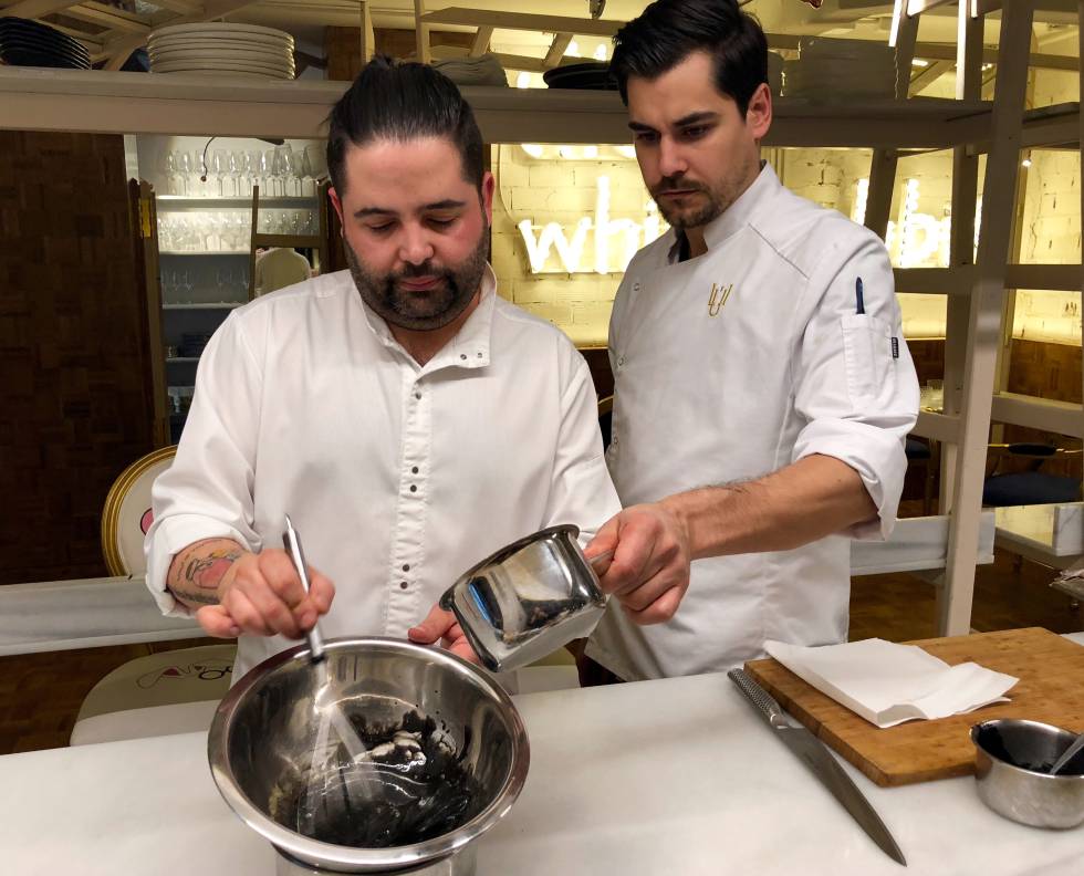 MONTANDO LA SALSA DE CALAMAR AL BAÑO MARÍA CAPEL