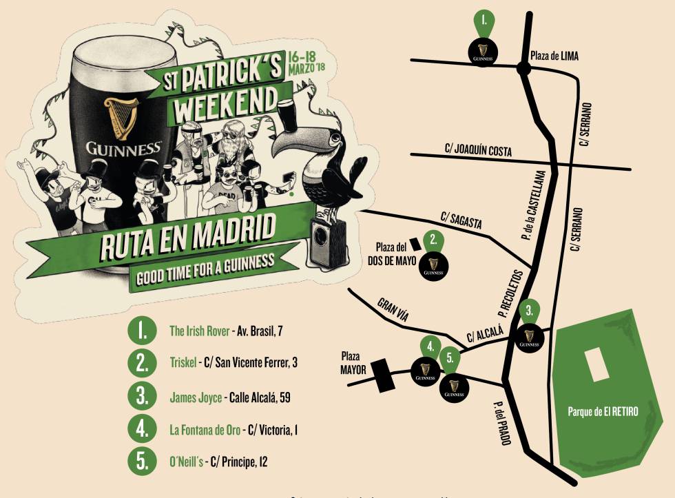 Cinco rutas para celebrar San Patricio en España
