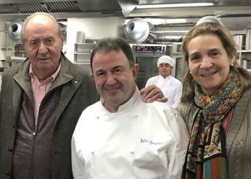 El rey Juan Carlos visita el restaurante de Martín Berasategui