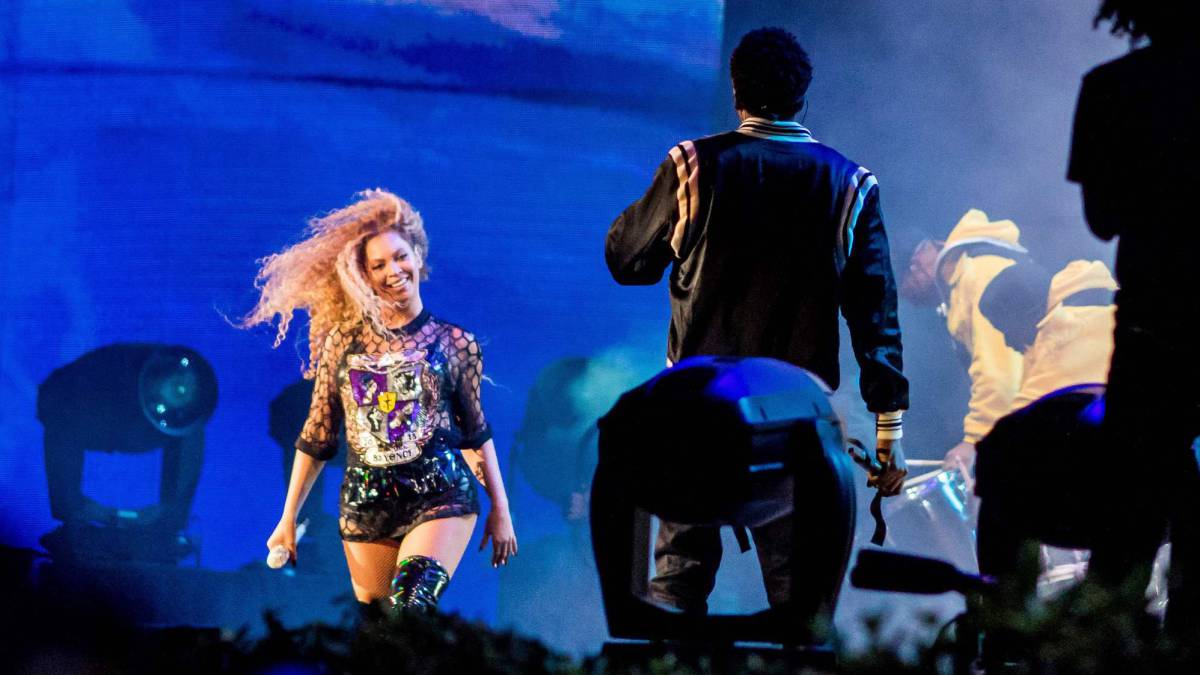 Actuación de Beyonce junto a su marido Jay-Z.