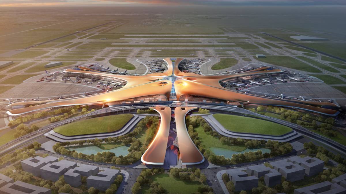 Proyección del nuevo aeropuerto de Pekín.