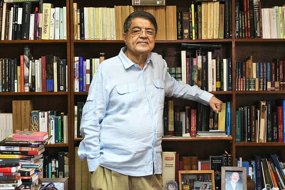 Sergio Ramírez inside his home in Managua.
