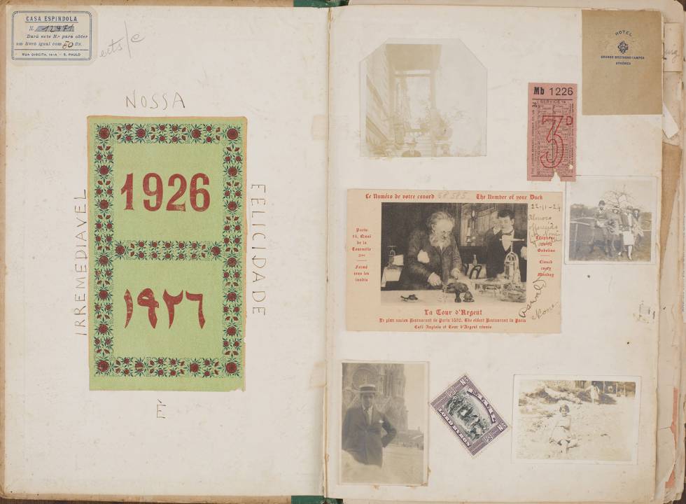 Cuaderno de viaje. Durante los años veinte, la artista realizó frecuentes viajes entre São Paulo y París.