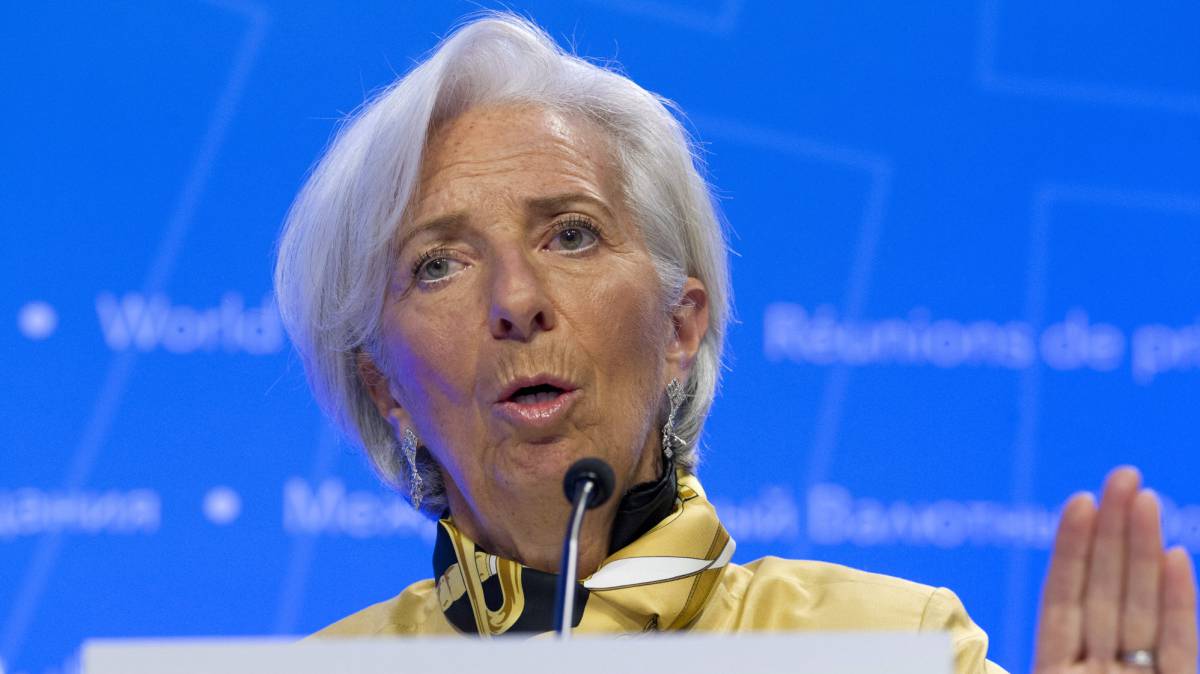 Lagarde, este jueves en la sede del FMI.