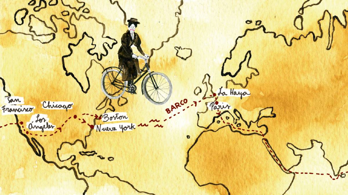 Ilustración de Annie Londonderry en el libro 'Intrépidas'.
