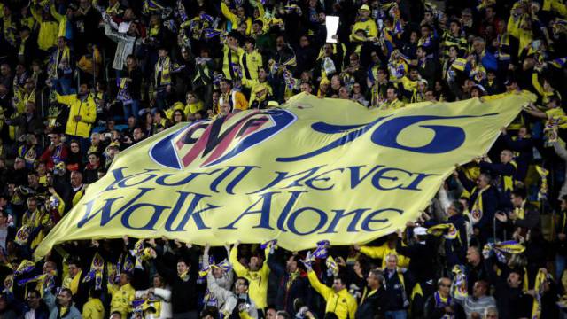 La afición del Villarreal en 2016.