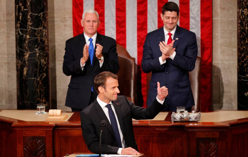La visita oficial de Macron a Estados Unidos, en imágenes