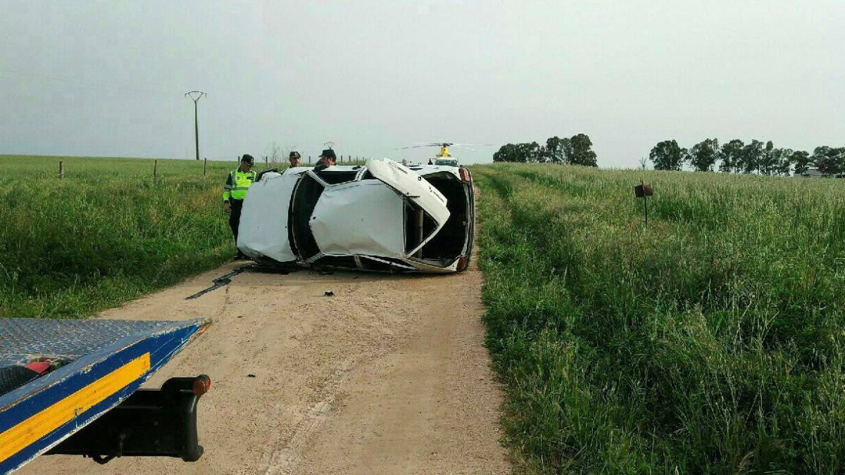El coche tras el accidente de tráfico.