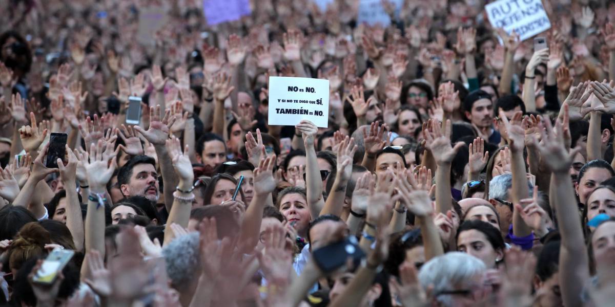 Protesta por la sentencia del juicio de La Manada, en Madrid.
