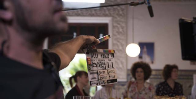 En el rodaje de ‘Allí Abajo’ en Sevilla