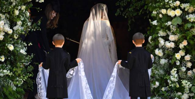 Meghan Markle, a su llegada sola a la capilla.