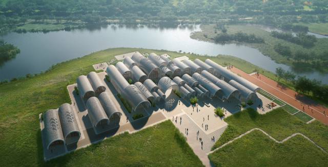 'Render' del proyecto para una escuela en Jiangxi (China).