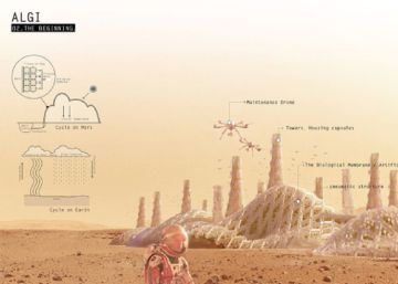 Una posible ciudad en Marte con algas y ‘tokens’