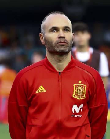 Andres Iniesta, antes del partido amistoso de España y Suiza.