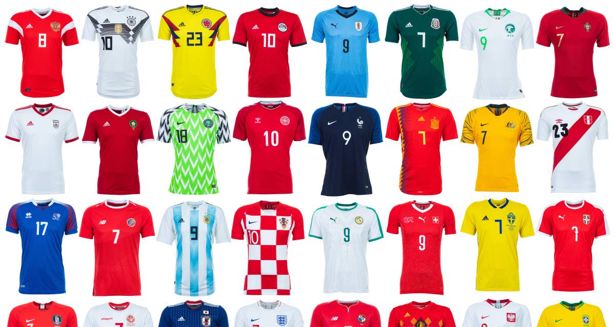 Las camisetas del Mundial de Rusia.