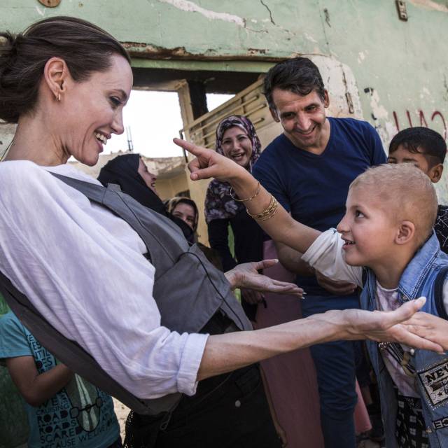 Angelina Jolie, durante su visita a Mosul.