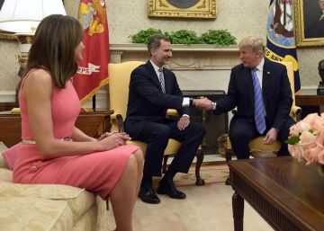 Donald Trump recibe a los Reyes en la Casa Blanca, en imágenes
