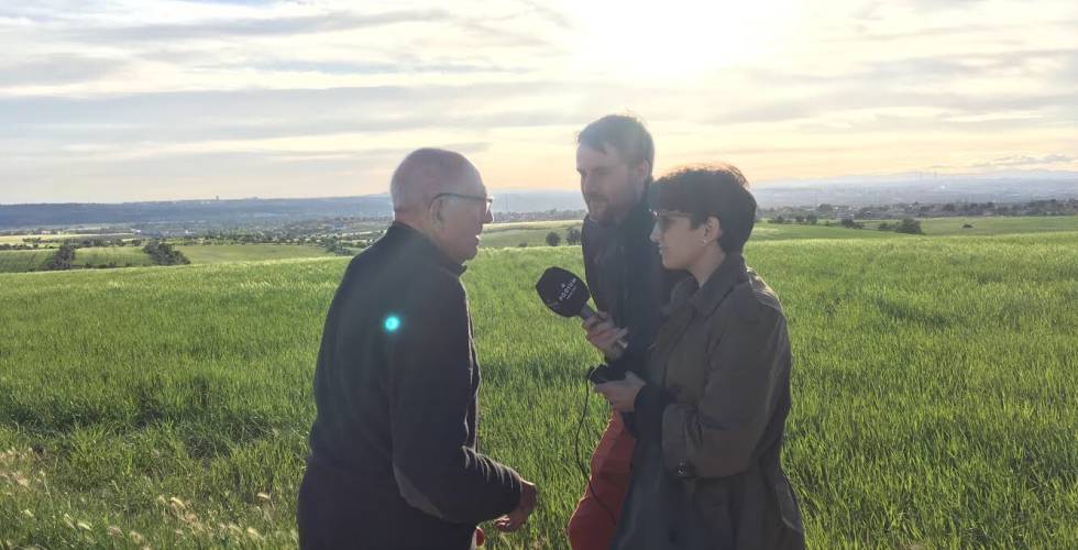 El equipo de Olafo durante la grabación en Mejorada del Campo.