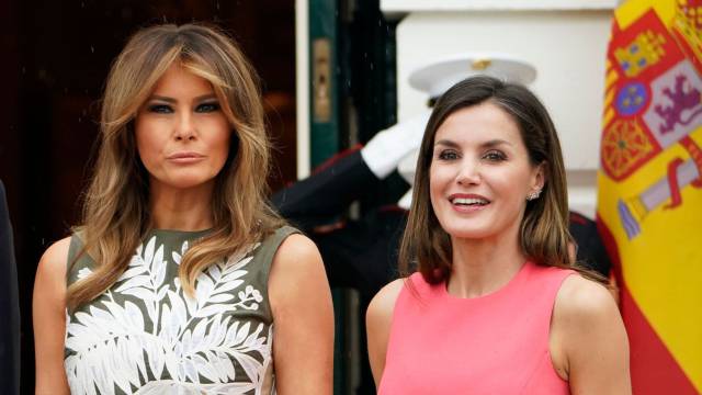 Melania Trump y la reina Letizia, ayer en la Casa Blanca.