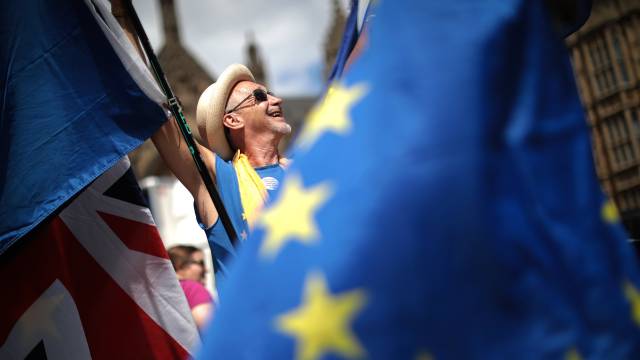 Manifestantes, este miércoles en Londres.
