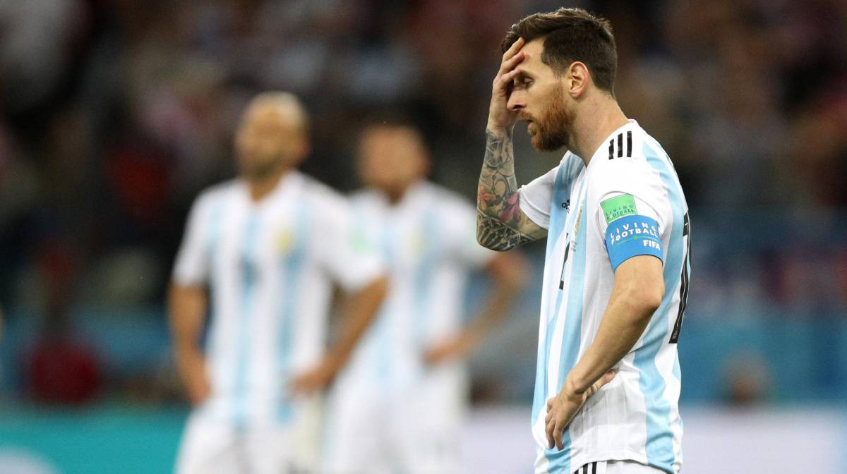 Messi, tras el tercer gol de Croacia.