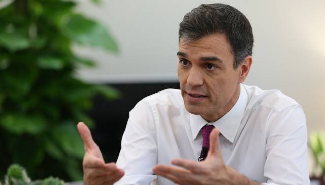 El presidente del Gobierno, Pedro Sánchez, durante la entrevista.