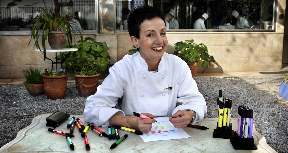 Carme Ruscalleda, en su restaurante de San Pol de Mar.