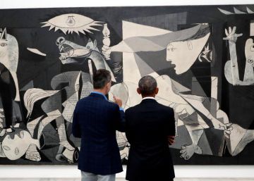 La visita del Rey y Obama al Museo Reina Sofía, en imágenes