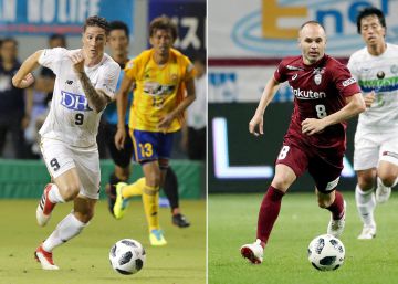 Iniesta y Torres debutan en el fútbol de Japón, en imágenes