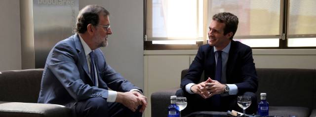 Rajoy y Casado, reunidos hoy en Madrid.
