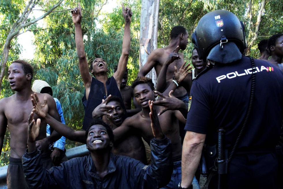 Migrants in Ceuta.