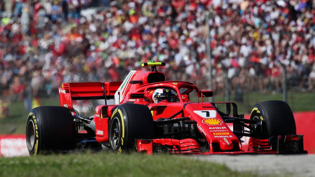 El ferrari de Kimi Raikkonen en acción.