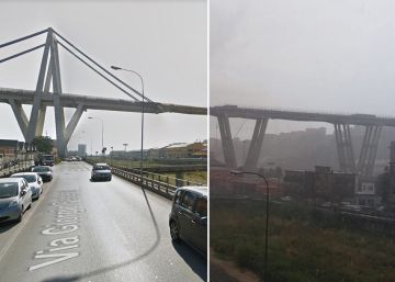 El puente Morandi de Génova, antes y después del desplome