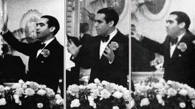 Lorca en la conferencia 'Teoría del duende'.